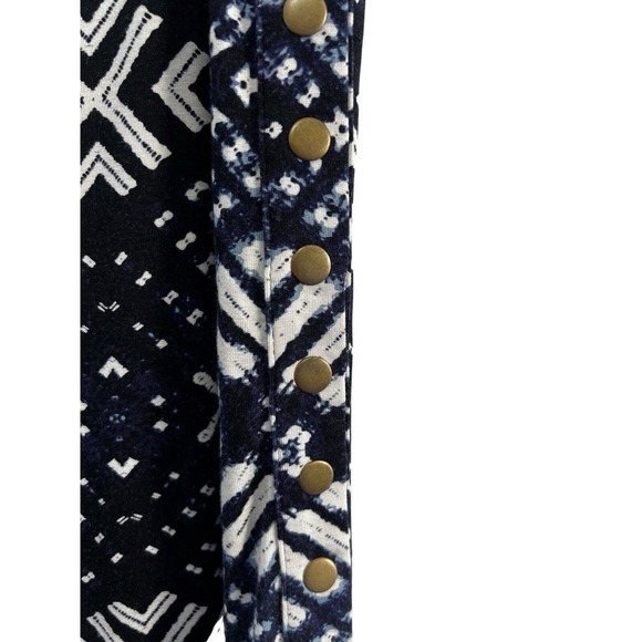 Rachel Pally Women's Geometric Print Front Slit Maxi Skirt Navy Blue Size Medium - Picture 6 of 16